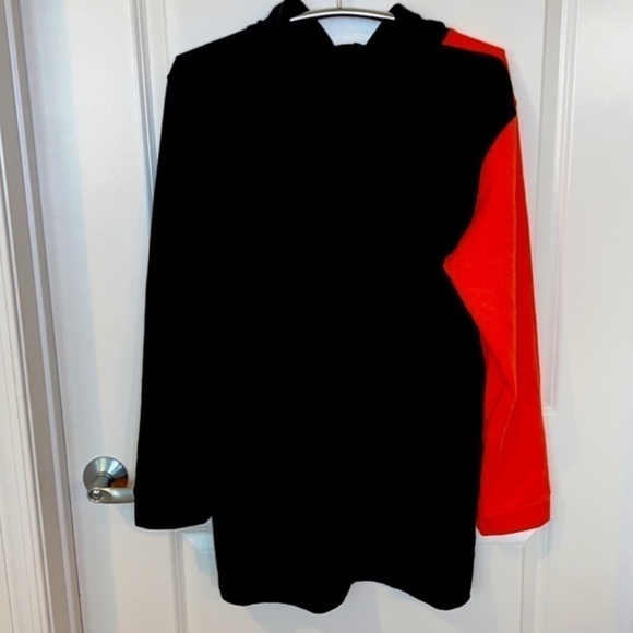 PRETTY LITTLE THING | “ANTI SOCIAL” Orange & Black Hooded Sweatshirt - Picture 7 of 7